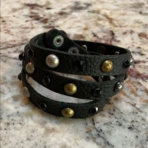 Leather studded bracelet